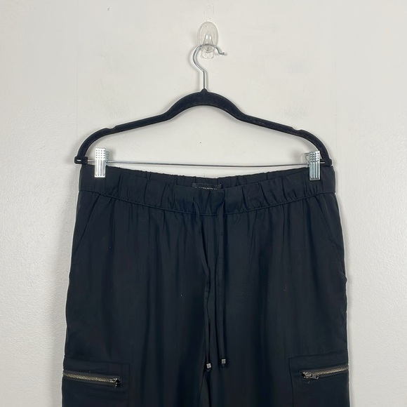 Banana Republic womens M Black Cargo Joggers Elastic Drawstring Waist 6 Pockets - Picture 4 of 9